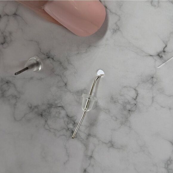 "5/$25" Mismatched Long Chain Silver & Gold Tone Rhinestone Dangle Earrings - Picture 7 of 7